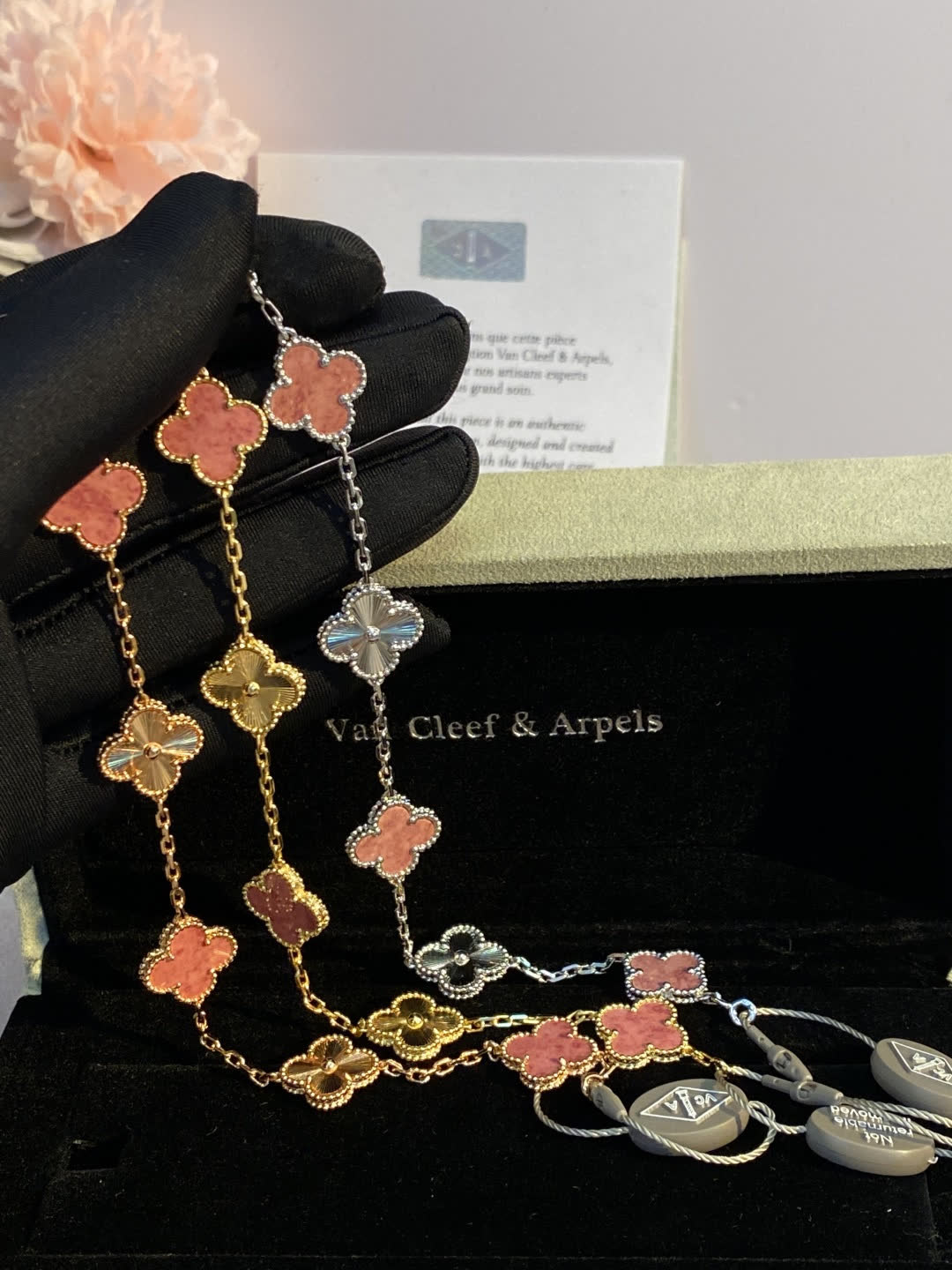 Van Cleef & Arpels Alhambra Pink Enamel Bracelet
